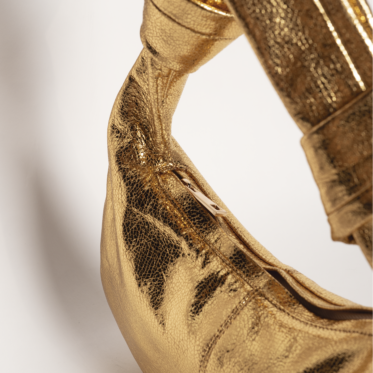 Bow Bag Gold Leather