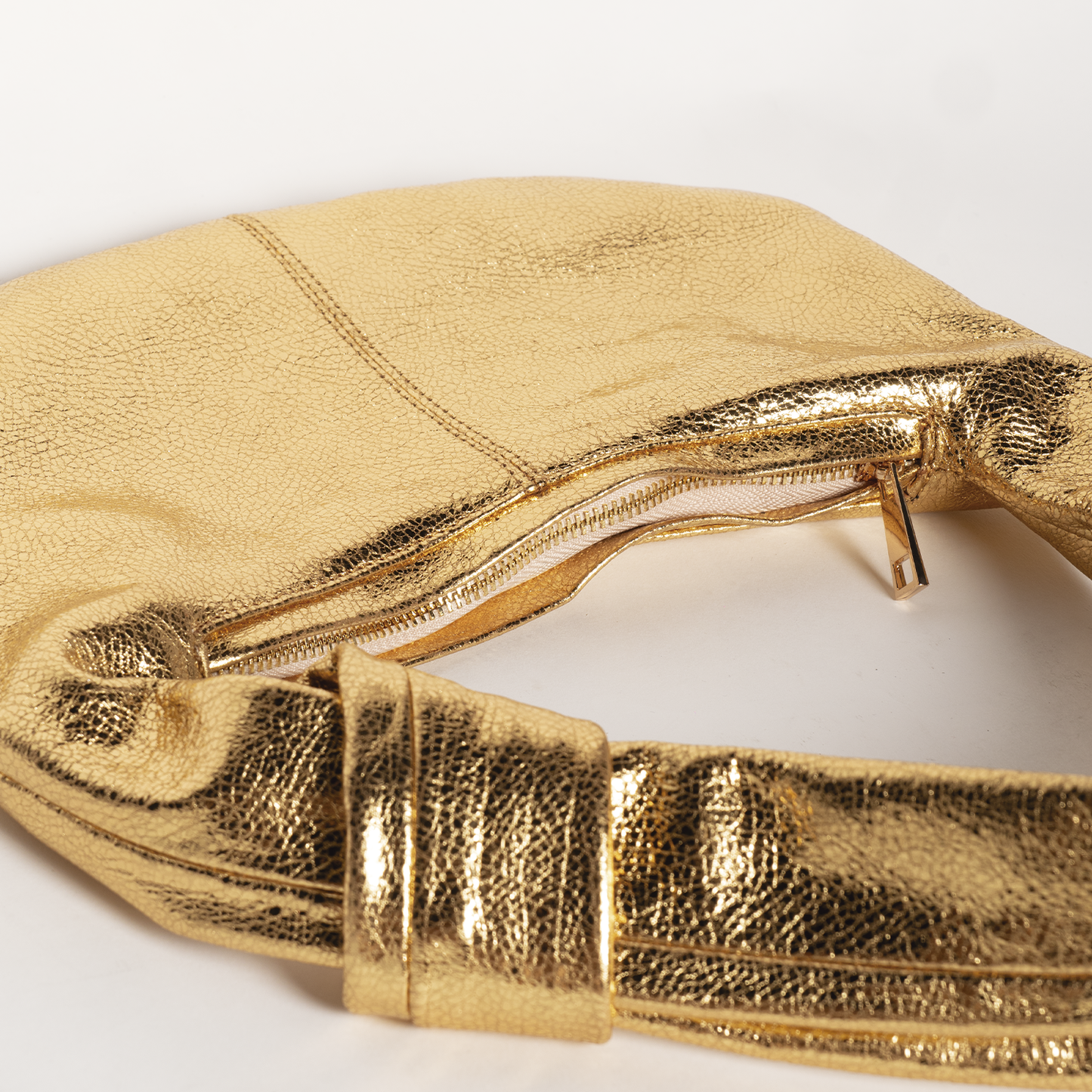 Bow Bag Gold Leather