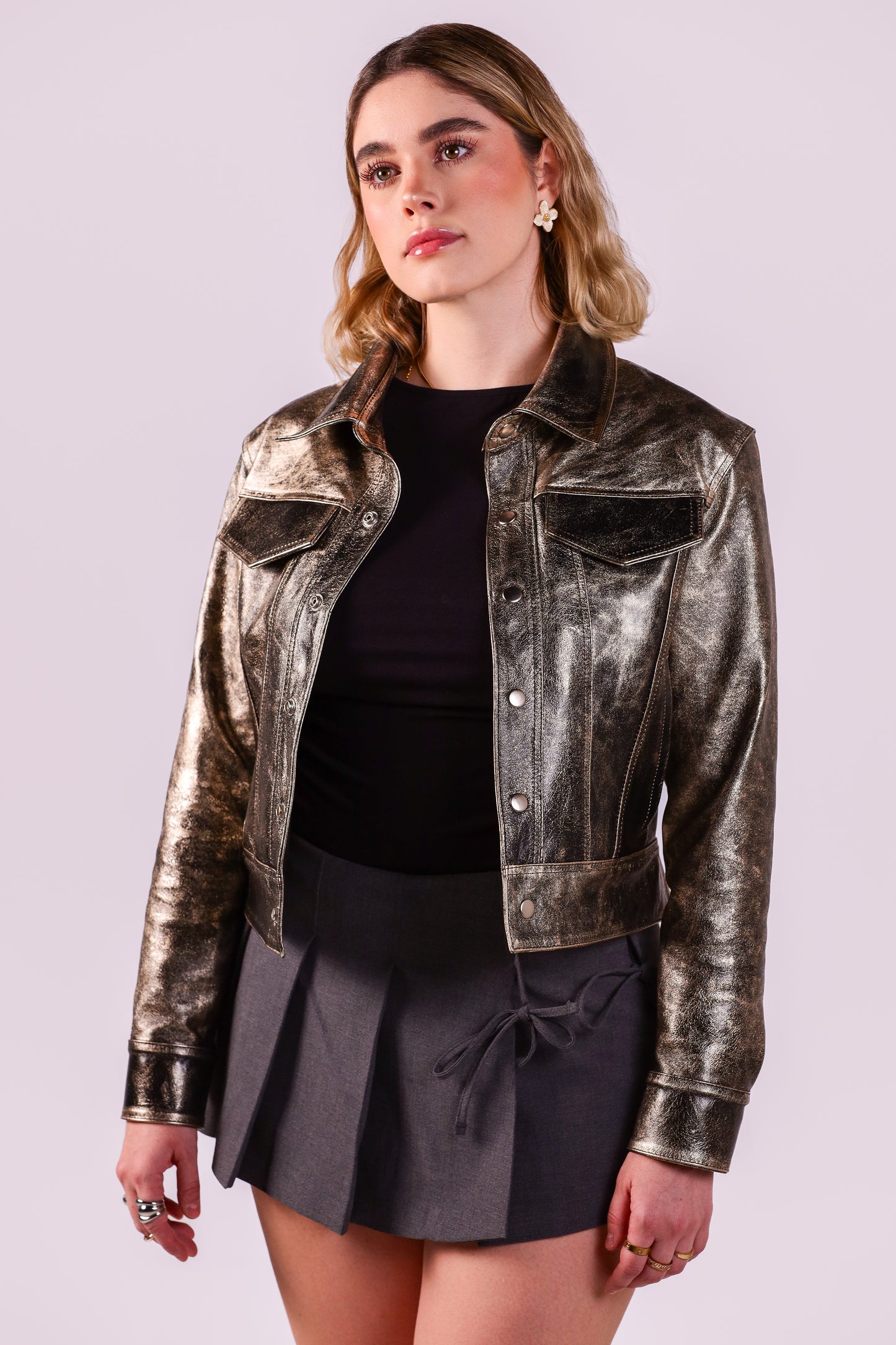Showdy Jacket - Borrego Oro desgaste negro