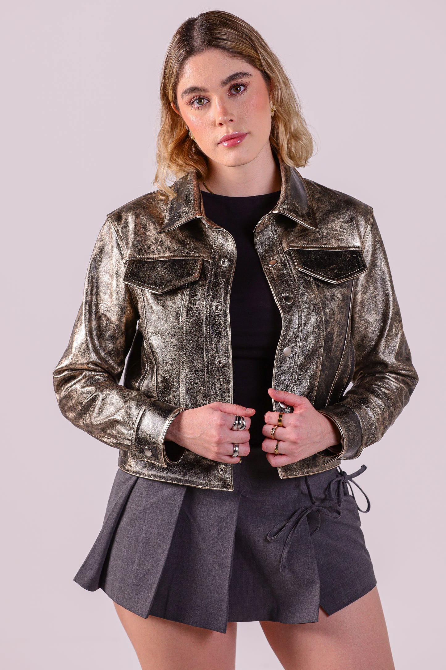 Showdy Jacket - Borrego Oro desgaste negro