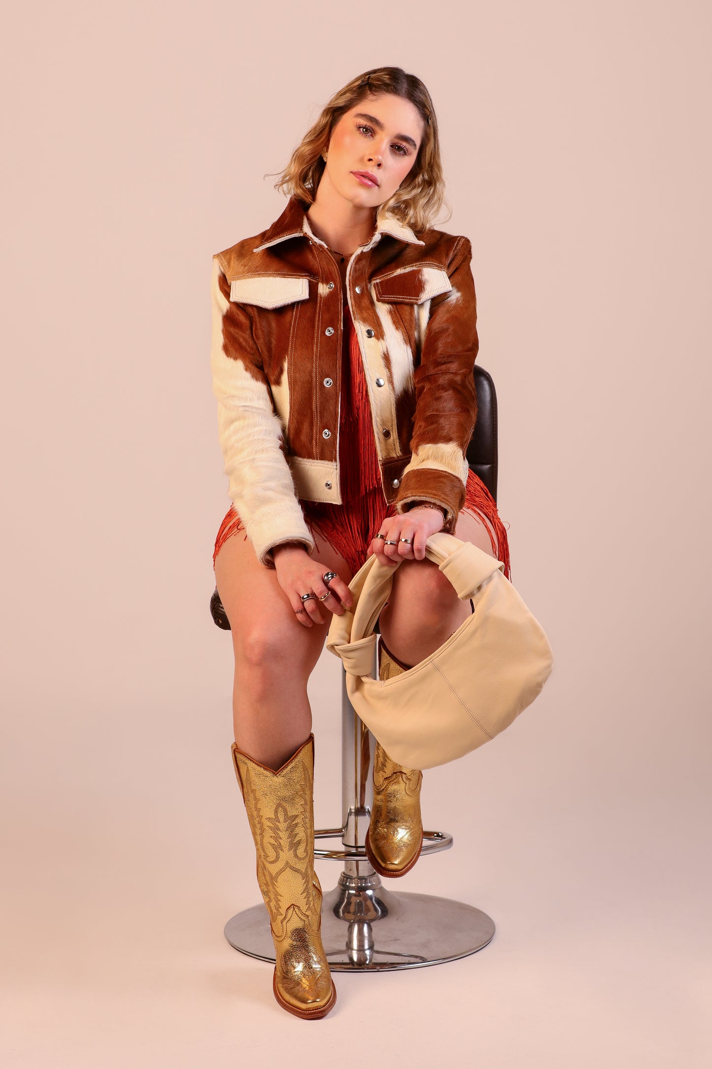 Bow Bag Beige Leather