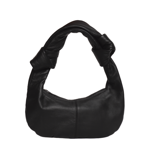 Bow Bag Black Leather