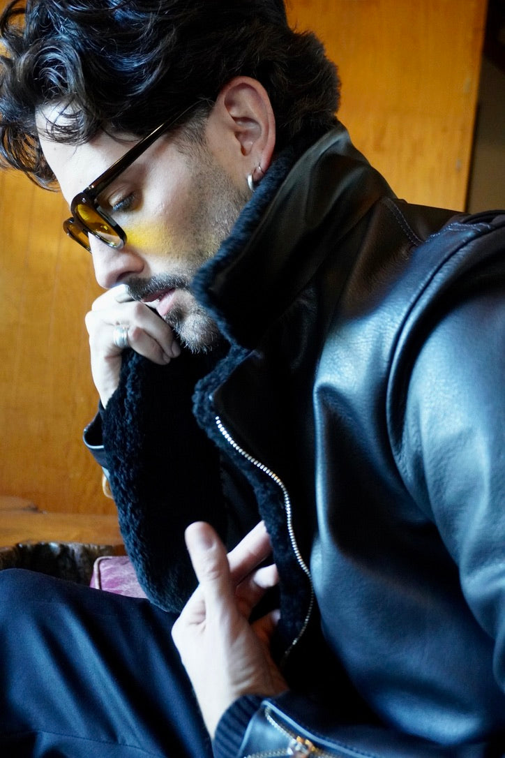 REBEL MEN JACKET - Lana de borrego