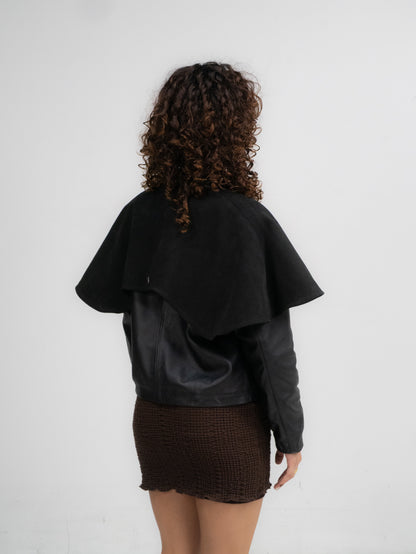Cape Jacket - Gamuza negro