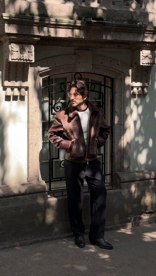 Lamour Men Jacket - Lana de Borrego Chocolate
