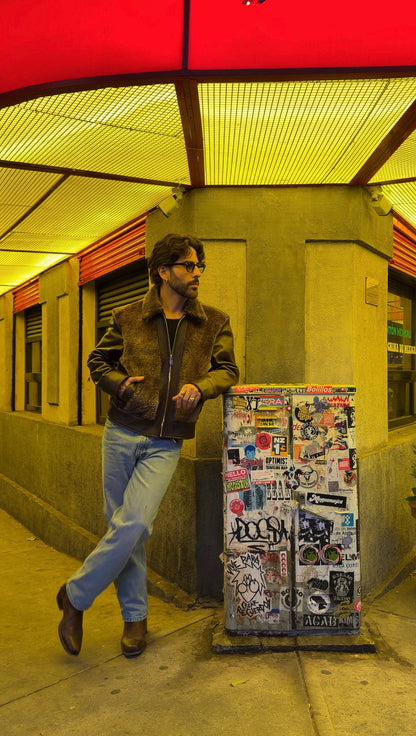 Lamour Men Jacket - Lana de Borrego Chocolate